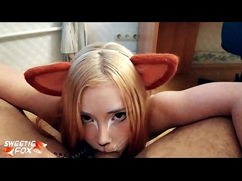 ❤️ Kitsune اس کے منہ میں ڈک اور سہ نگل مقعد فحش ❤